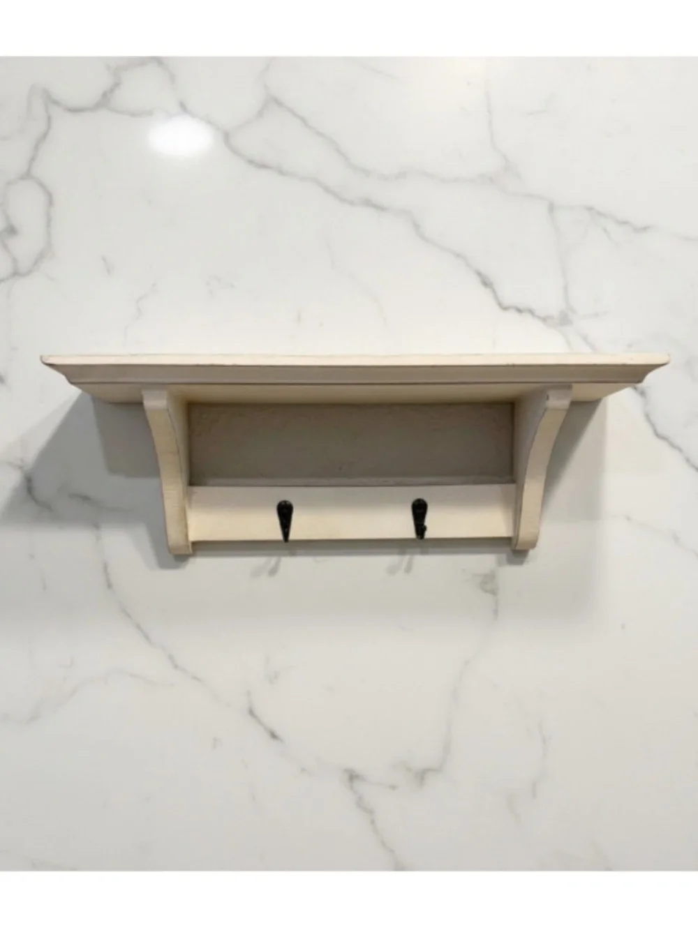 White Wall Shelf With Hooks